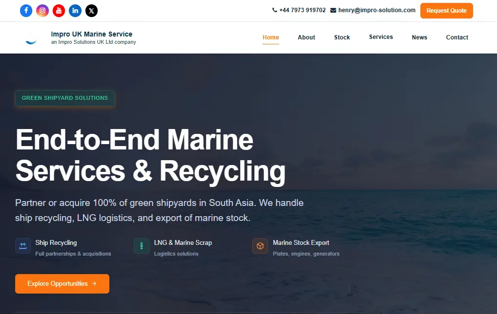 Marine Impro Solution - Marine Services Portal - React & TypeScript